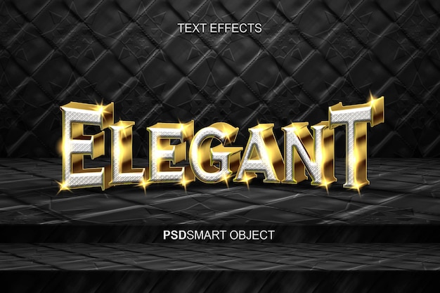 Modelo de estilo de texto 3D de oro elegante y de lujo