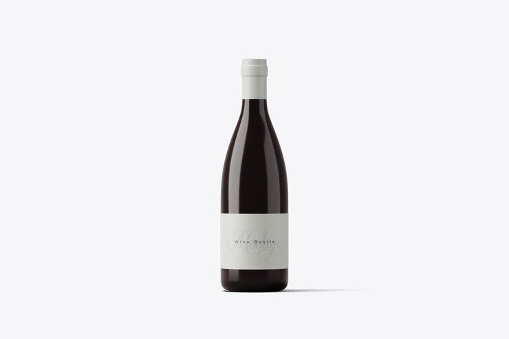 Modelo de etiqueta de vino PSD diseño de botella editable