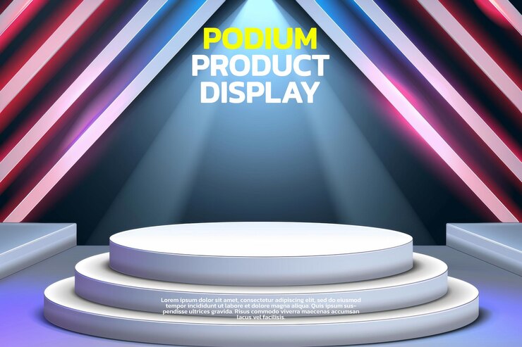 PSD modelo de exhibición de escenario en blanco minimalista para la exhibición de productos en la escena de presentación de productos