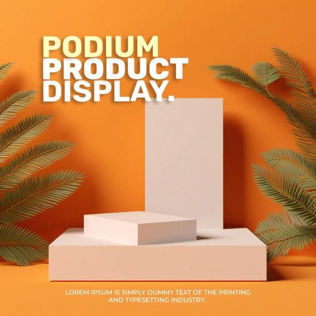 PSD modelo de exhibición de productos para la presentación de productos de exhibición de verano elegante y natural