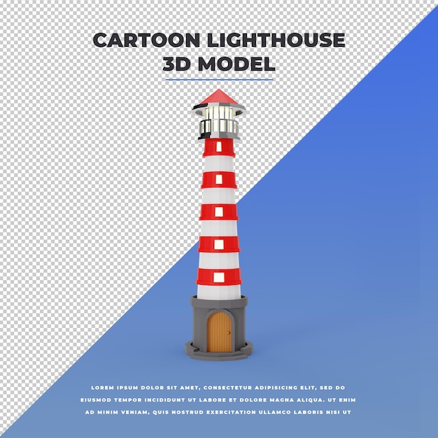 Modelo de faro de dibujos animados 3D