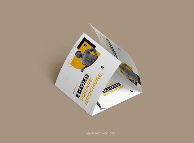 Modelo de folleto cuadrado triplo personalizable para presentar su des.