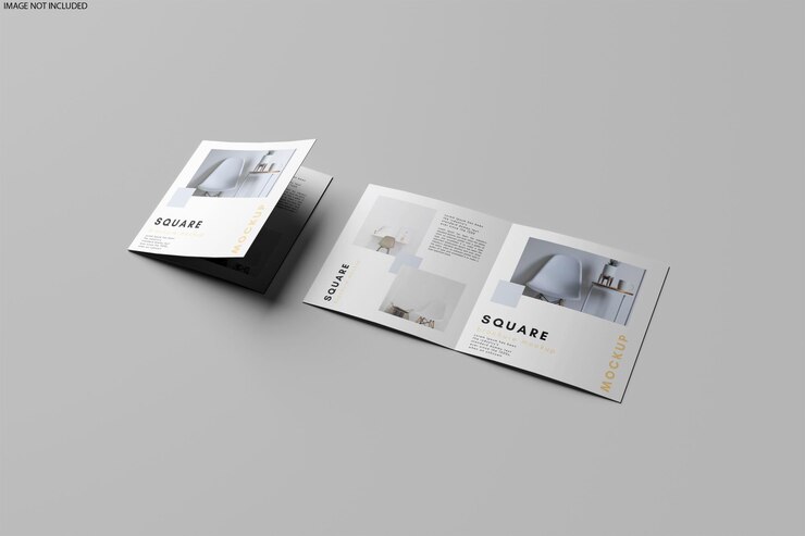 Modelo de folleto cuadratado y plegable