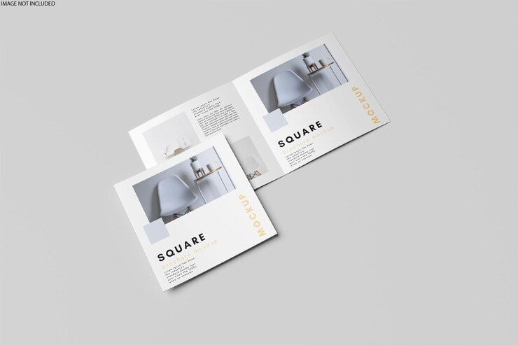 Modelo de folleto cuadratado y plegable
