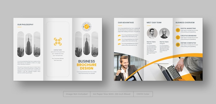 PSD modelo de folleto triple para empresas creativas