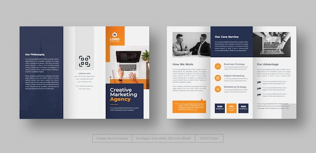 Modelo de folleto triple para empresas creativas