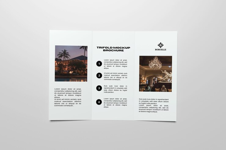 PSD modelo de folleto triplo