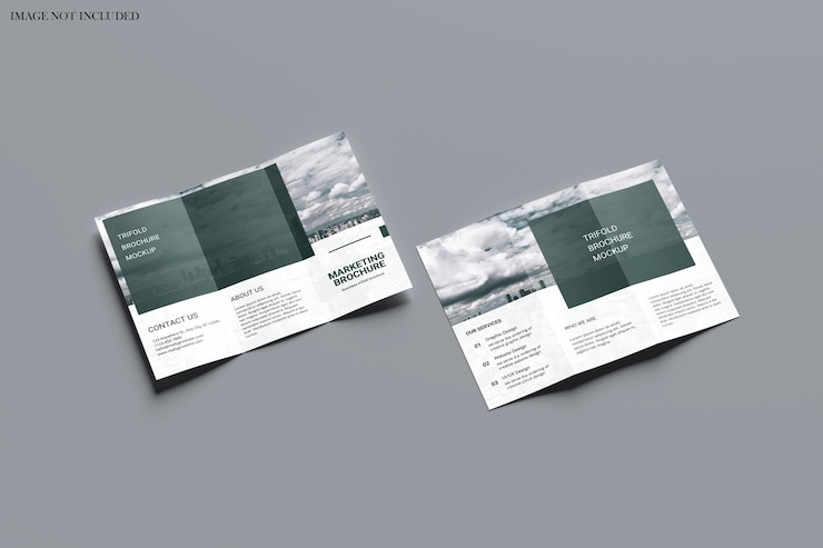 PSD modelo de folleto triplo