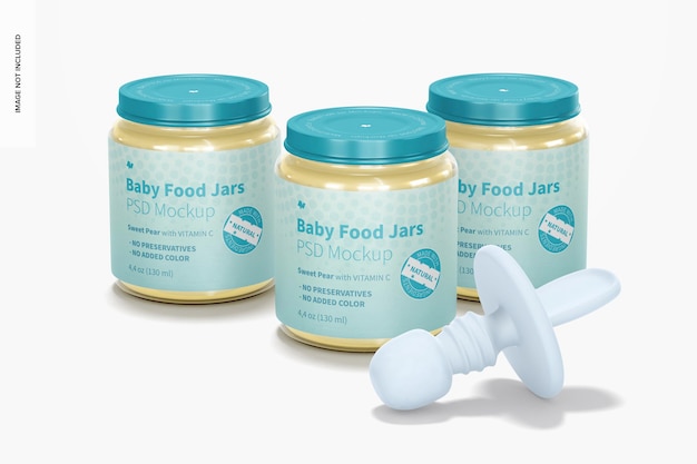Modelo de frascos para alimentos para bebés