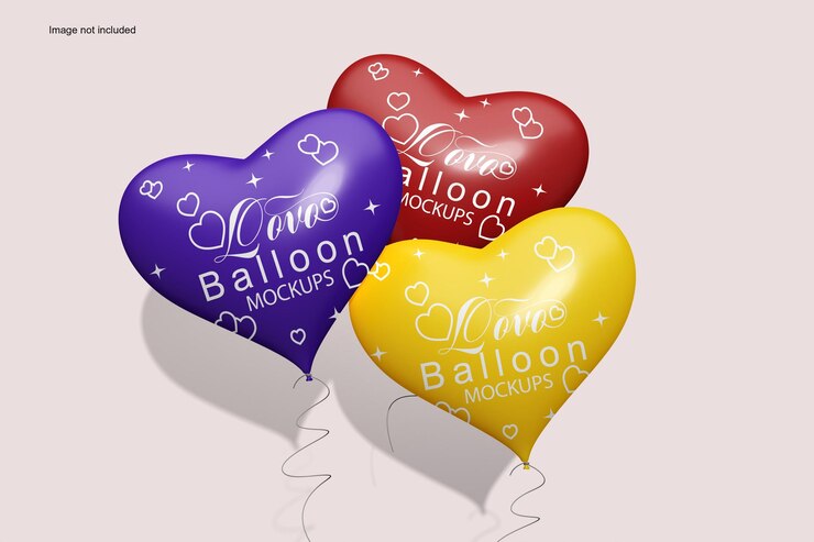 PSD modelo de globos en forma de corazón