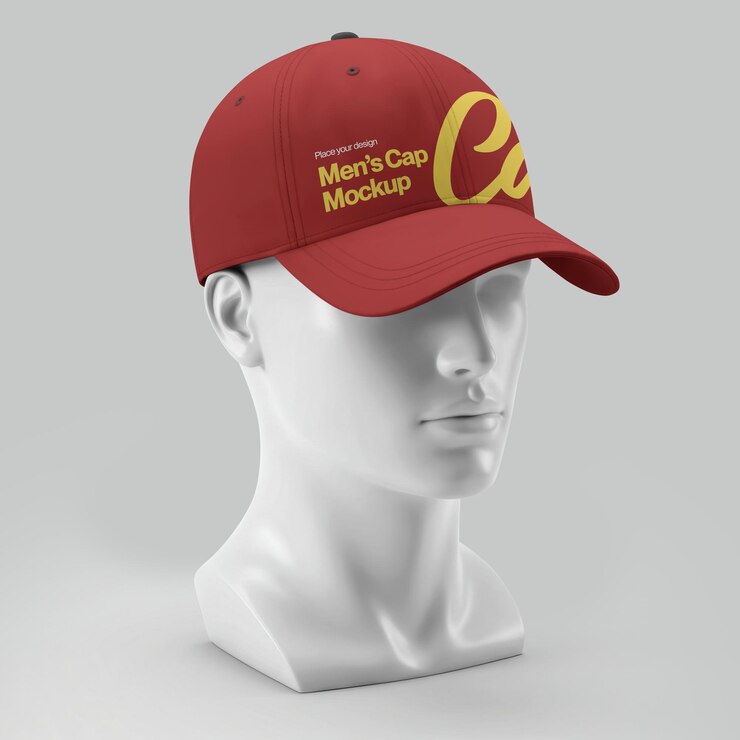 Modelo de gorra masculina en un maniquí blanco