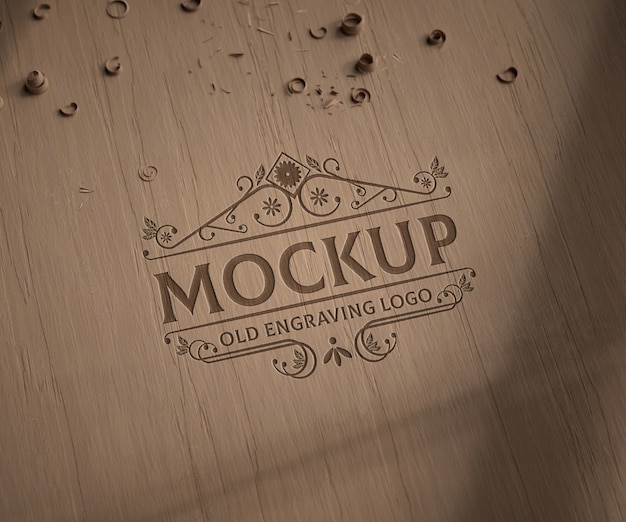 Modelo de grabado en textura leñosa desgastada