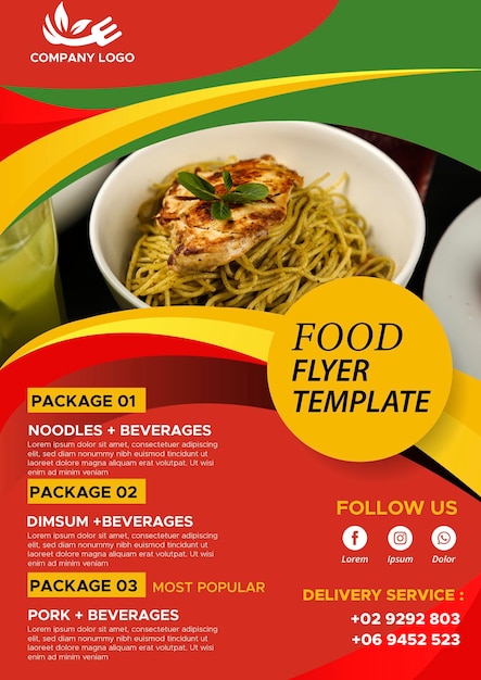 Modelo gratuito de design de panfletos de fast food PSD