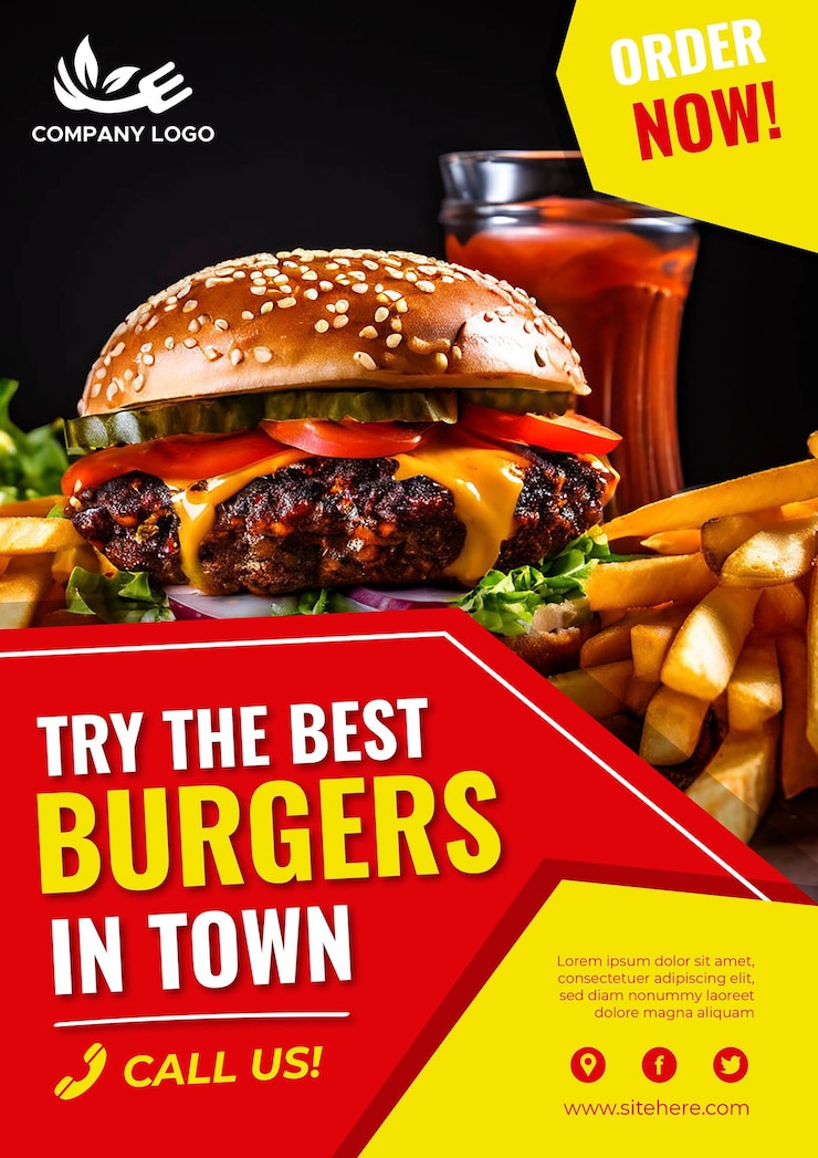 PSD modelo gratuito de design de panfletos de fast food psd