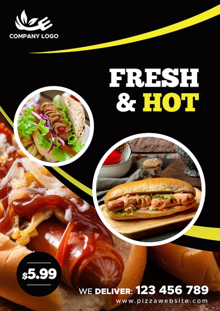 PSD modelo gratuito de design de panfletos de fast food psd