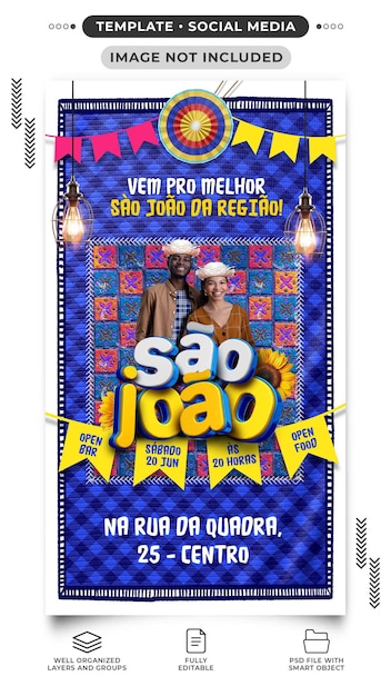 PSD modelo histórias festa de são joão no brasil