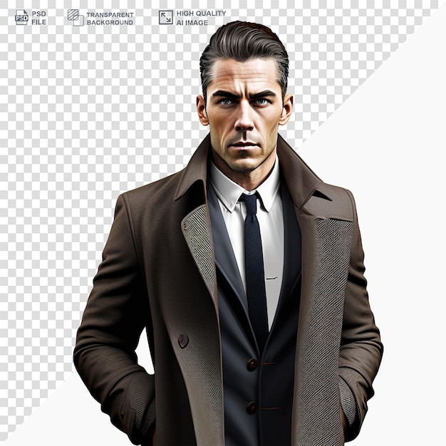 PSD modelo de hombre elegante aislado fondo transparente