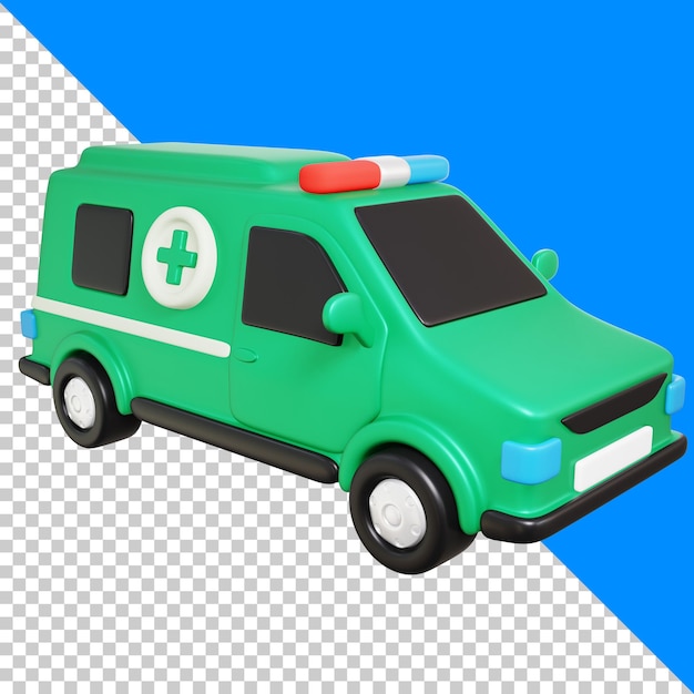 Modelo de icono en 3D de la ambulancia