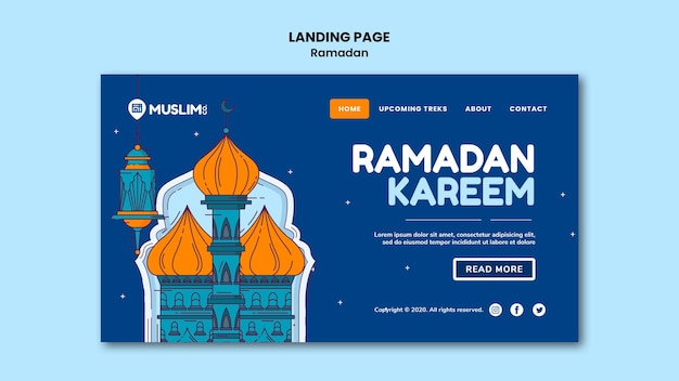 Modelo ilustrado da web ramadan kareem