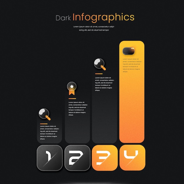 Modelo infográfico de vidro circular elegante