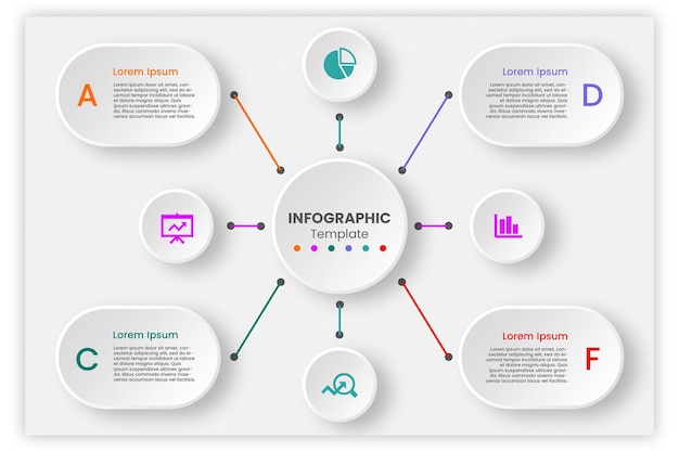 Modelo infográfico plano de 4 etapas