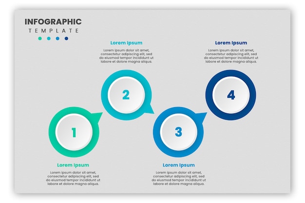 Modelo infográfico plano de 4 etapas