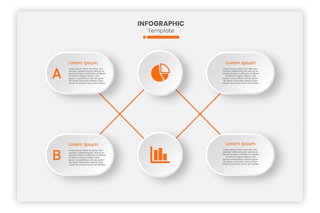 Modelo infográfico plano de 4 etapas