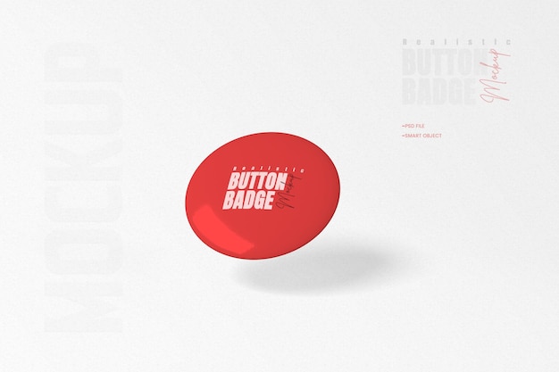 Modelo de insignia de botón PSD totalmente editable y realista