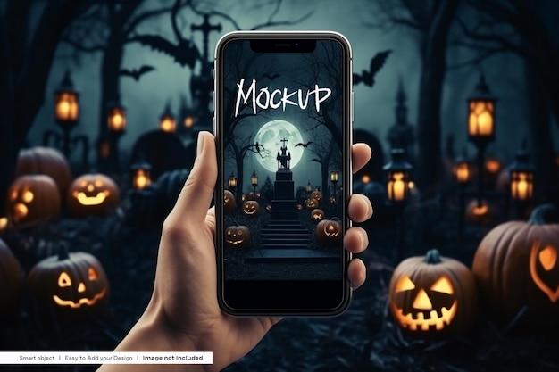 PSD un modelo de iphone para halloween