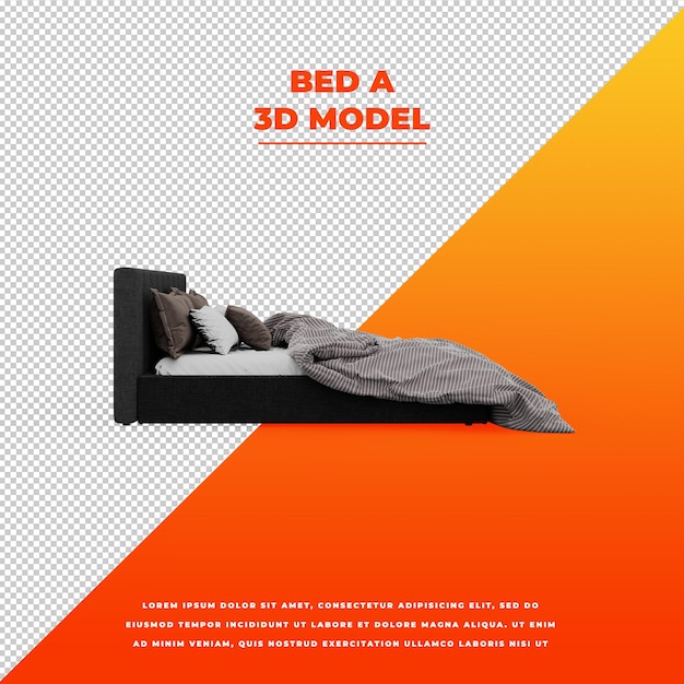 PSD modelo isolado 3d da cama