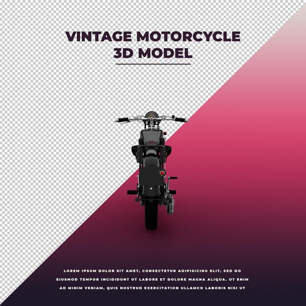 Modelo isolado 3d de motocicleta vintage