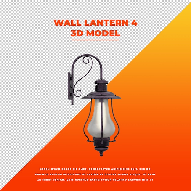 modelo isolado de lanterna de parede