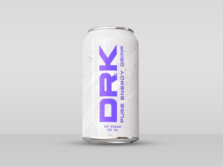 PSD modelo de lata de bebidas de aluminio brillante