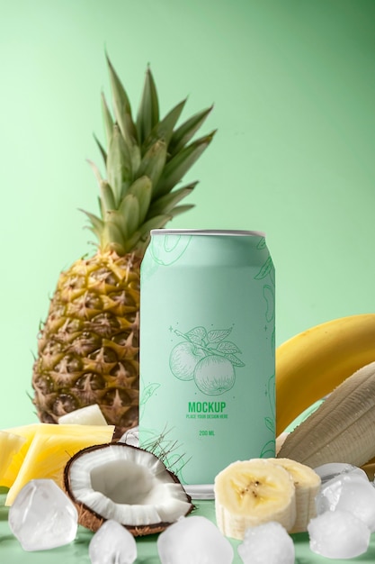 Modelo de una lata de refresco de limón