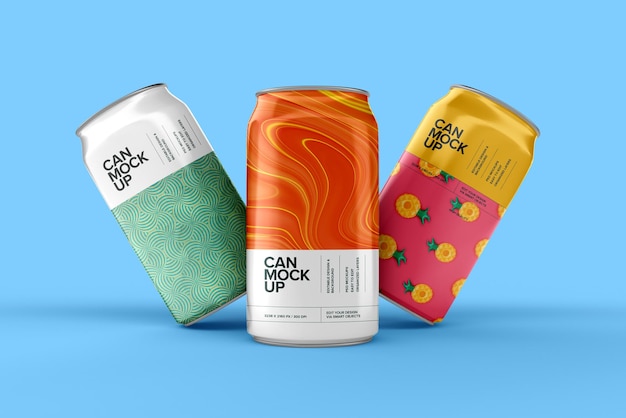 Modelo de lata de soda en formato PSD