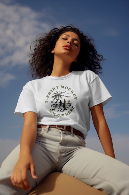 Modelo latino vestindo roupas de maquete