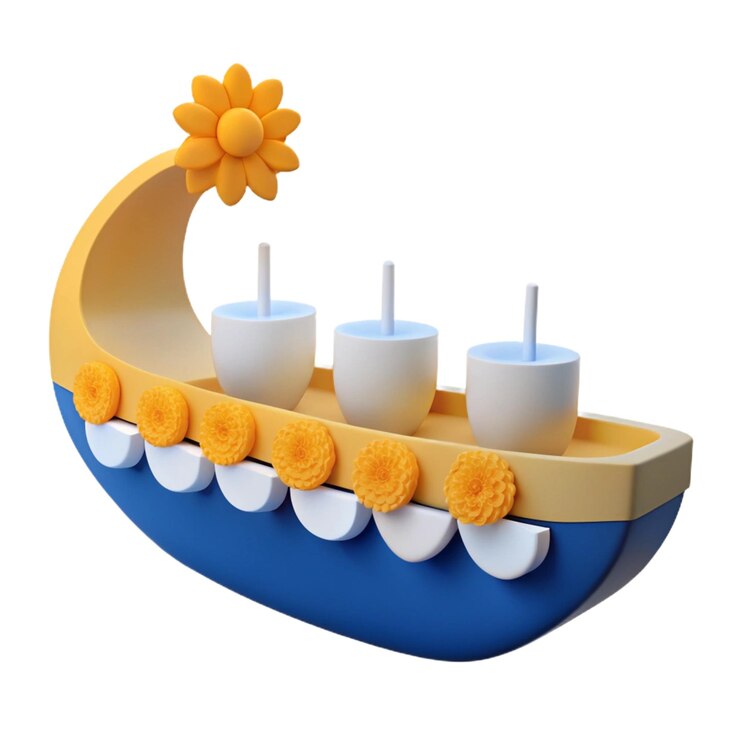 PSD un modelo de lego de un cepillo de dientes con una flor en él