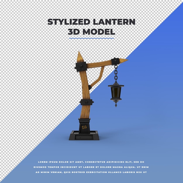 Modelo de linterna estilizada de dibujos animados 3D