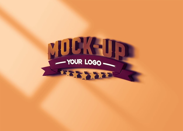 Modelo de logotipo 3D en color para la pared