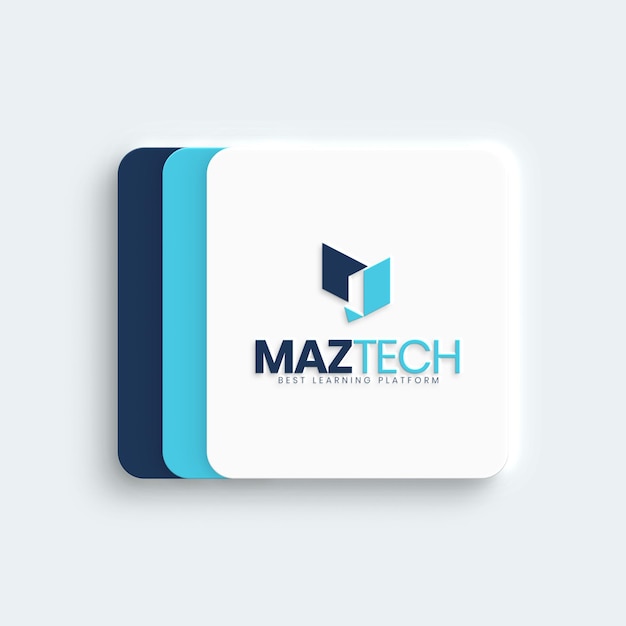 Modelo de logotipo en 3D de tablero blanco con placas de colores