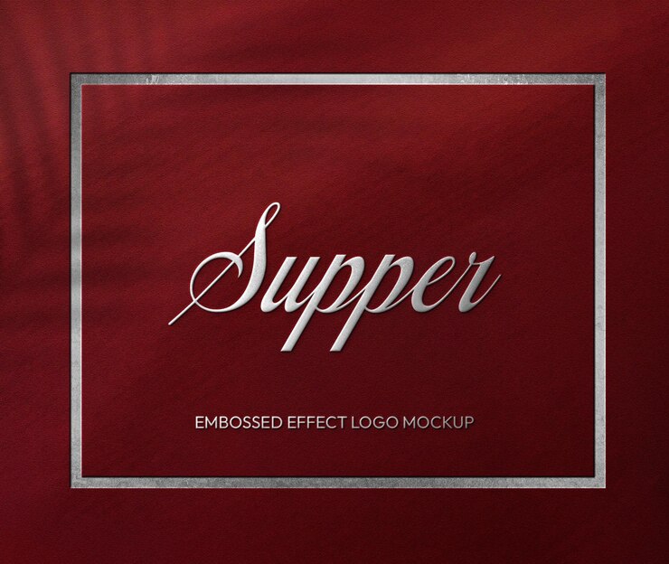 PSD modelo de logotipo elegante con efecto de grabado o grabado en plata