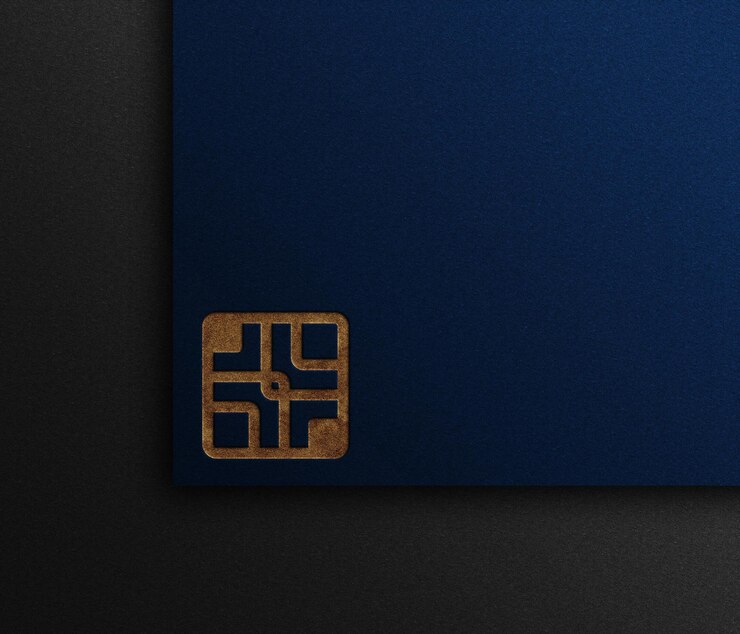 PSD modelo de logotipo de lujo grabado en papel