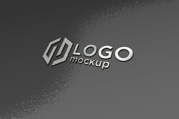 PSD modelo de logotipo de metal en 3d modelo de signo en 3d