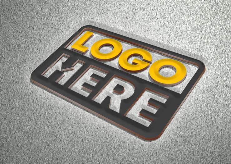 PSD modelo de logotipo negro