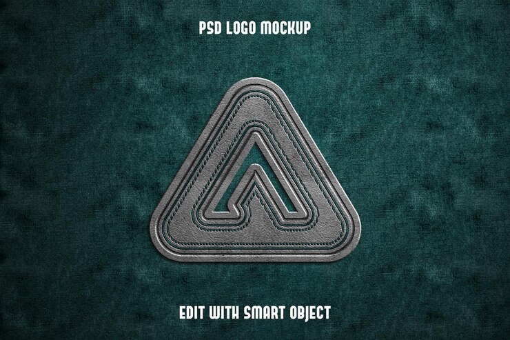 PSD modelo de logotipo de parche de cuero 3d en pantalones vaqueros