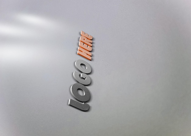 modelo de logotipo en relieve, logotipo plateado