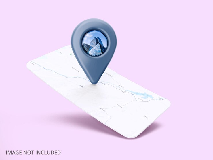 PSD modelo de mapa con icono de ubicación