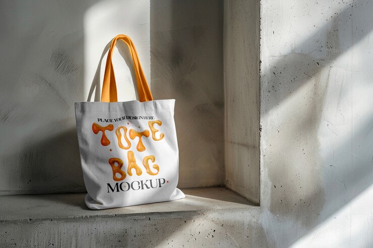 Modelo de marca de la bolsa de tela