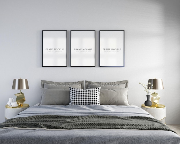 Modelo de marco de dormitorio minimalista moderno