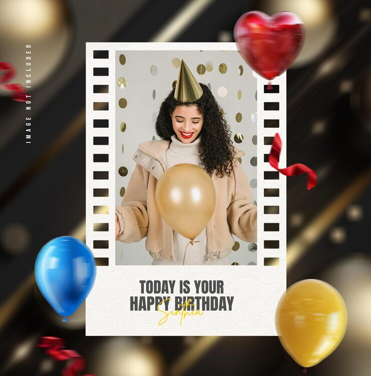 Modelo de marco para fotos de cumpleaños